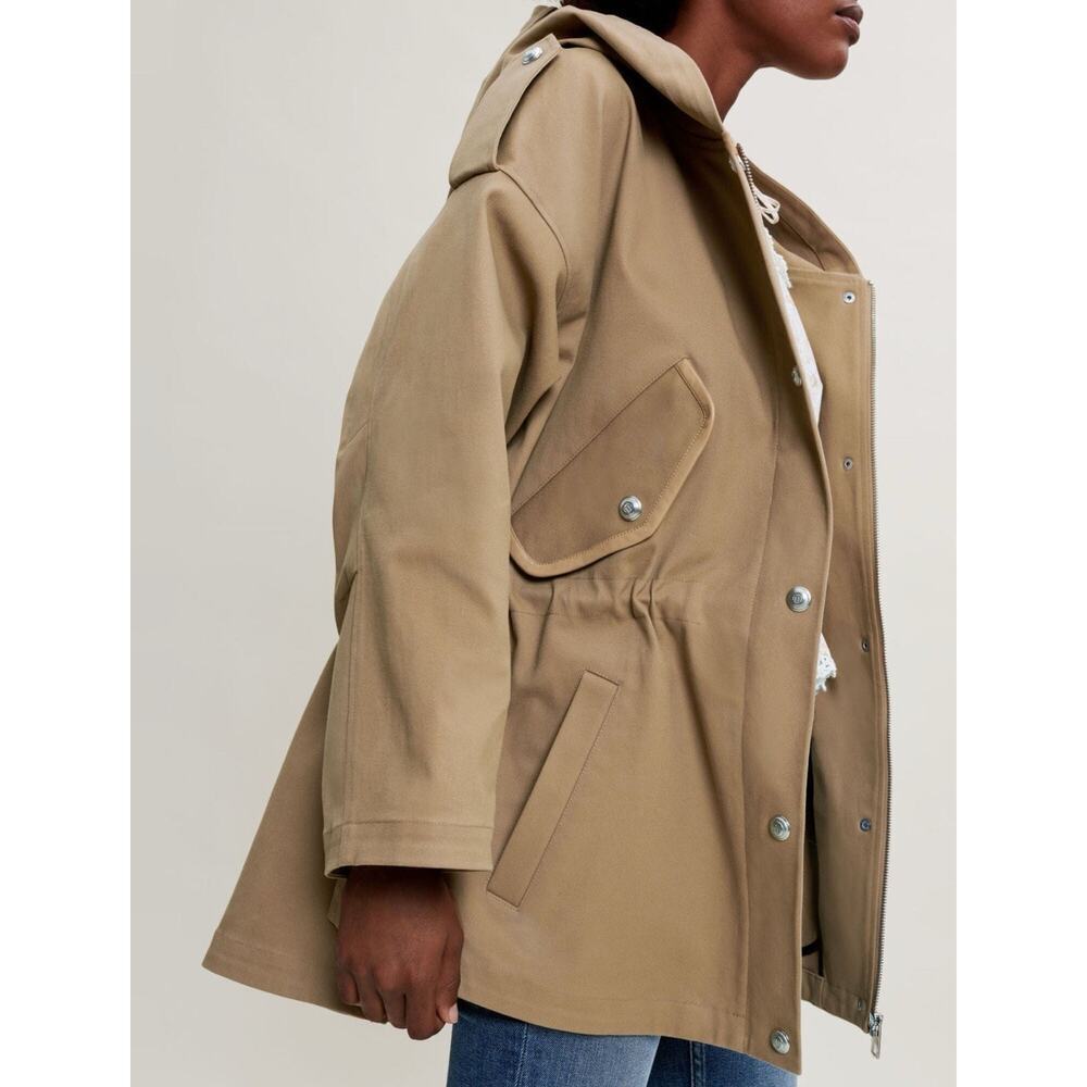 Maje Oversized Cotton Coat Camel Size 1 Small Can Fit M & L - Picture 4 of 11